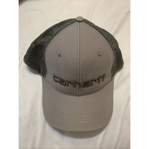 Carhartt Snapback Trucker Hat Cap Gray Adjustable Mesh Spellout Classic Grunge